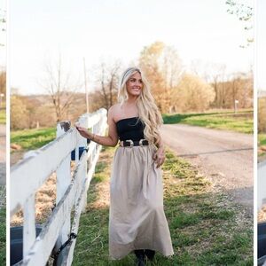 Elegant Beige Maxi Skirt